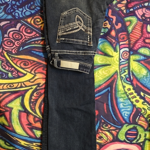 Rock & Roll Cowgirl Denim - Women's Boot Cut Jeans - Dark Blue